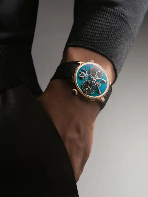 MB&F LM1 EVO Rose Gold model on the wirst